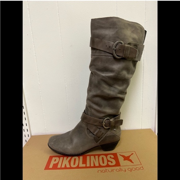 New Pikolinos Brujas Boot Reputable Choco Olmo Knee Length Shoes Leather Grey 39 - Picture 1 of 16